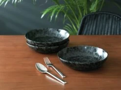 Habitat Preto 4 Piece Stoneware Pasta Bowls - Black -Habitat 9310791 R Z002C