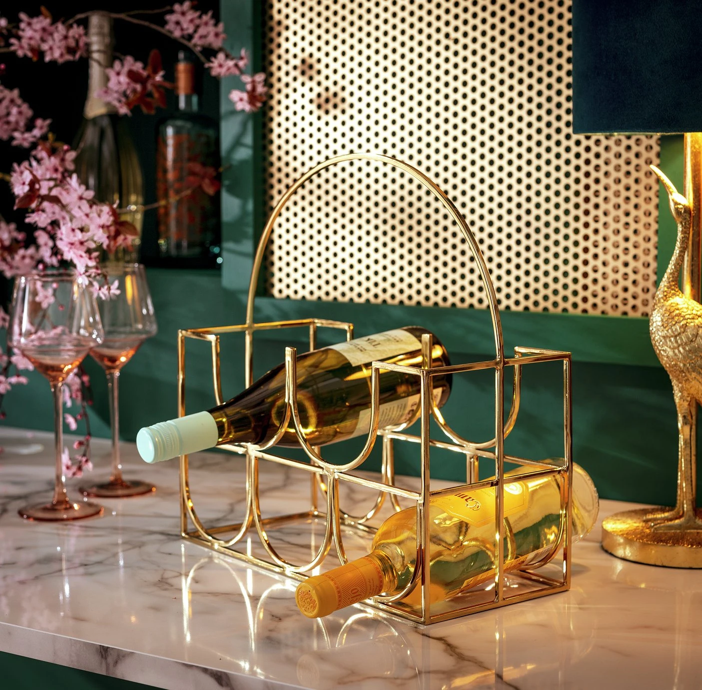 Habitat Japonica 5 Bottle Stainless Steel Wine Rack 4 Habitat Japonica 5 Bottle Stainless Steel Wine Rack - Image 2