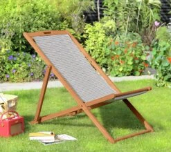 Habitat Folding Wooden Garden Deck Chair - Grey -Habitat 9311233 R Z001C