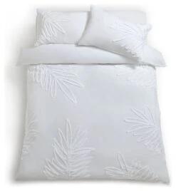 Habitat Cotton Tufted Leaf White Bedding Set - Double -Habitat 9328587 R Z002A
