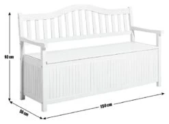 Habitat Henrietta 3 Seater Wooden Bench With Storage - White 12 Habitat Henrietta 3 Seater Wooden Bench With Storage - White -Habitat 9344080 R E001
