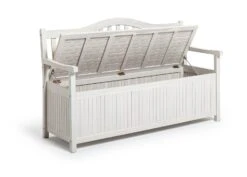 Habitat Henrietta 3 Seater Wooden Bench With Storage - White 17 Habitat Henrietta 3 Seater Wooden Bench With Storage - White -Habitat 9344080 R Z002A