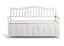 Habitat Henrietta 3 Seater Wooden Bench With Storage - White 13 Habitat Henrietta 3 Seater Wooden Bench With Storage - White -Habitat 9344080 R Z003A