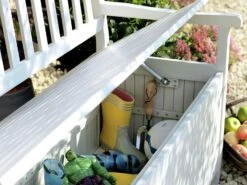 Habitat Henrietta 3 Seater Wooden Bench With Storage - White 16 Habitat Henrietta 3 Seater Wooden Bench With Storage - White -Habitat 9344080 R Z004C