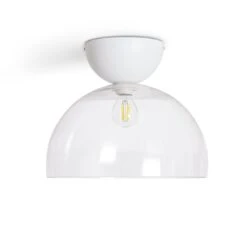 Habitat Diablo Glass Flush To Ceiling Light - White -Habitat 9374029 R Z001C