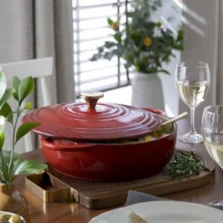 Habitat Country Manor 4 Litre Cast Iron Casserole Dish - Red -Habitat 9377167 R Z001C