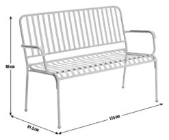 Habitat Indu 2 Seater Metal Bench - Black -Habitat 9380116 R E001