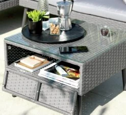 Habitat 5 Seater Rattan Effect Garden Corner Sofa Set - Grey -Habitat 9397673 R Z007C