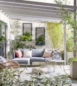 Habitat 5 Seater Rattan Effect Garden Corner Sofa Set - Grey -Habitat 9397673 R Z017C