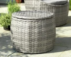 Habitat 2 Seater Wicker Garden Barrel Bistro Set - Grey -Habitat 9401088 R Z003C