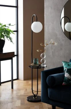 Habitat Sagara Opal Shelf Floor Lamp - Black -Habitat 9401318 R Z002C