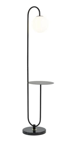 Habitat Sagara Opal Shelf Floor Lamp - Black -Habitat 9401318 R Z008A