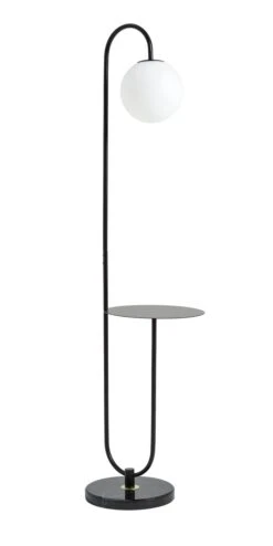 Habitat Sagara Opal Shelf Floor Lamp - Black -Habitat 9401318 R Z009A