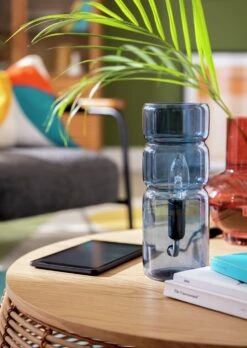 Habitat Parr Glass Column Table Lamp - Blue -Habitat 9404140 R Z003C