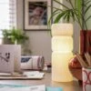 Habitat Parr Glass Column Table Lamp - White -Habitat 9404504 R Z001A