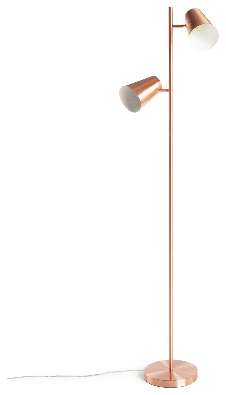 Habitat Iras Copper 2 Light Floor Lamp - Copper 4 Habitat Iras Copper 2 Light Floor Lamp - Copper - Image 2
