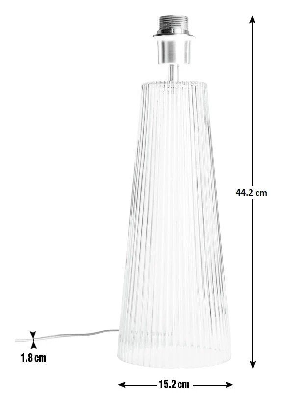 Habitat Le Marais Ribbed Glass Table Lamp Base Only - Clear 4 Habitat Le Marais Ribbed Glass Table Lamp Base Only - Clear - Image 2