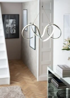 Habitat Spiral Metal LED Pendant Light - Chrome -Habitat 9405486 R Z002C