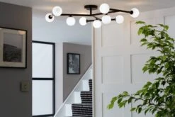 Habitat Alonso 9 Light Flush To Ceiling Light -Black & White -Habitat 9405998 R Z002C