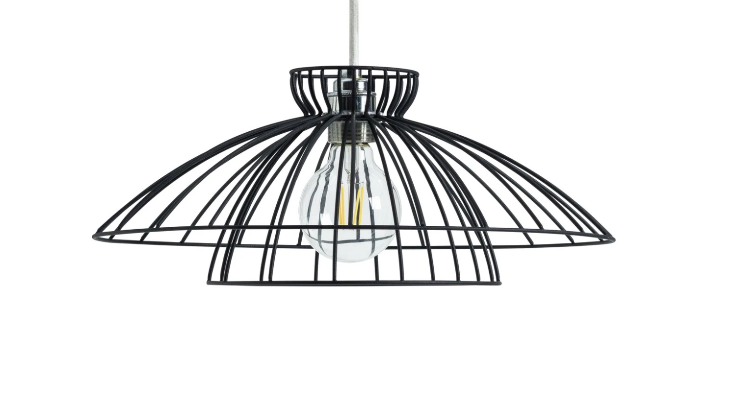Habitat Kiso 2 Tier Wire Pendant Shade - Black 4 Habitat Kiso 2 Tier Wire Pendant Shade - Black - Image 2