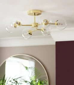 Habitat Molecular 6 Light Metal Flush Ceiling Light - Brass 13 Habitat Molecular 6 Light Metal Flush Ceiling Light - Brass -Habitat 9409406 R Z002C
