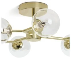 Habitat Molecular 6 Light Metal Flush Ceiling Light - Brass 12 Habitat Molecular 6 Light Metal Flush Ceiling Light - Brass -Habitat 9409406 R Z004A