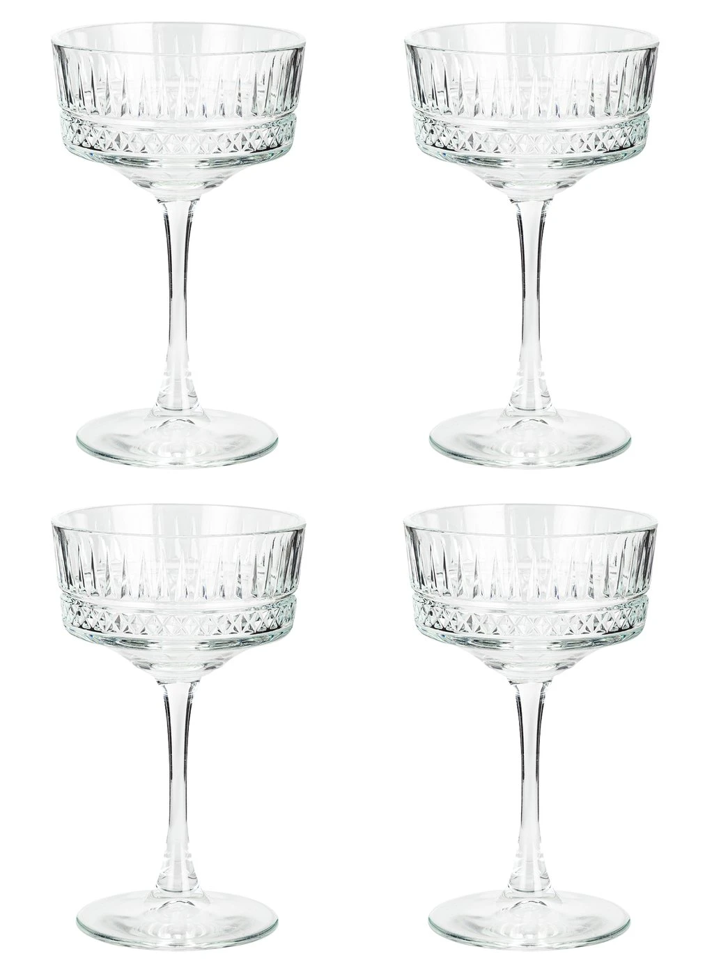 Habitat Pressed Set Of 4 Champagne Coupe Glasses 3 Habitat Pressed Set Of 4 Champagne Coupe Glasses