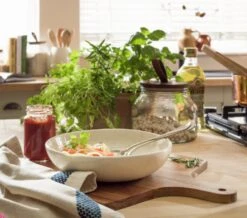 Habitat Evora 4 Piece Stoneware Pasta Bowls - Natural -Habitat 9428061 R Z001C