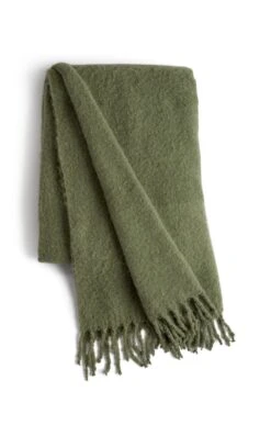 Habitat Faux Mohair Throw - Sage Green - 125x150cm