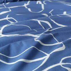 Habitat Linear Pebbles Blue & White Bedding Set - Single -Habitat 9441938 R Z006A