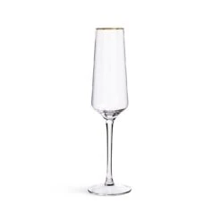 Habitat Gold Rim Set Of 4 Prosecco Flute - Clear 9 Habitat Gold Rim Set Of 4 Prosecco Flute - Clear -Habitat 9442542 R Z002A