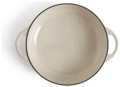 Habitat 4 Litre Cast Iron Shallow Casserole Dish - Cream -Habitat 9448137 R Z003A