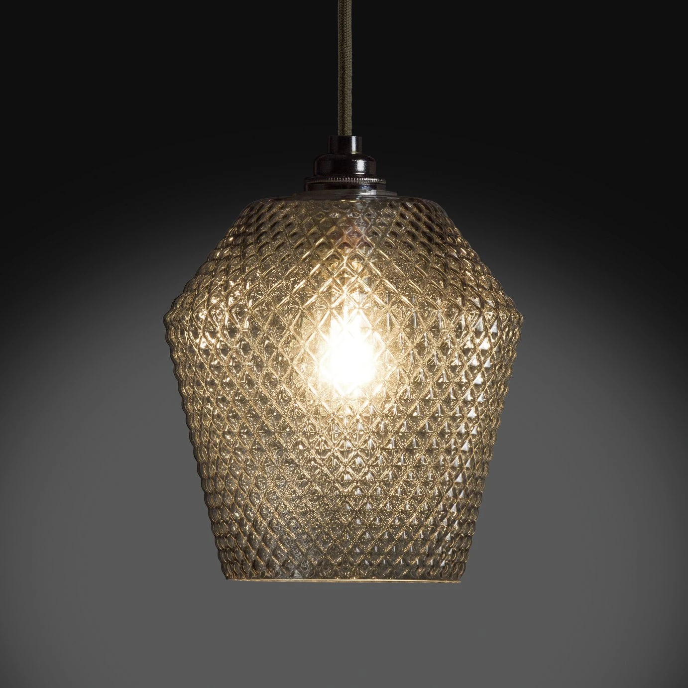 Habitat Nubia Faceted Glass Shade - Smoke Grey 4 Habitat Nubia Faceted Glass Shade - Smoke Grey - Image 2