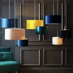 Habitat 49cm Velvet Shade - Saffron -Habitat 9458495 R Z005C