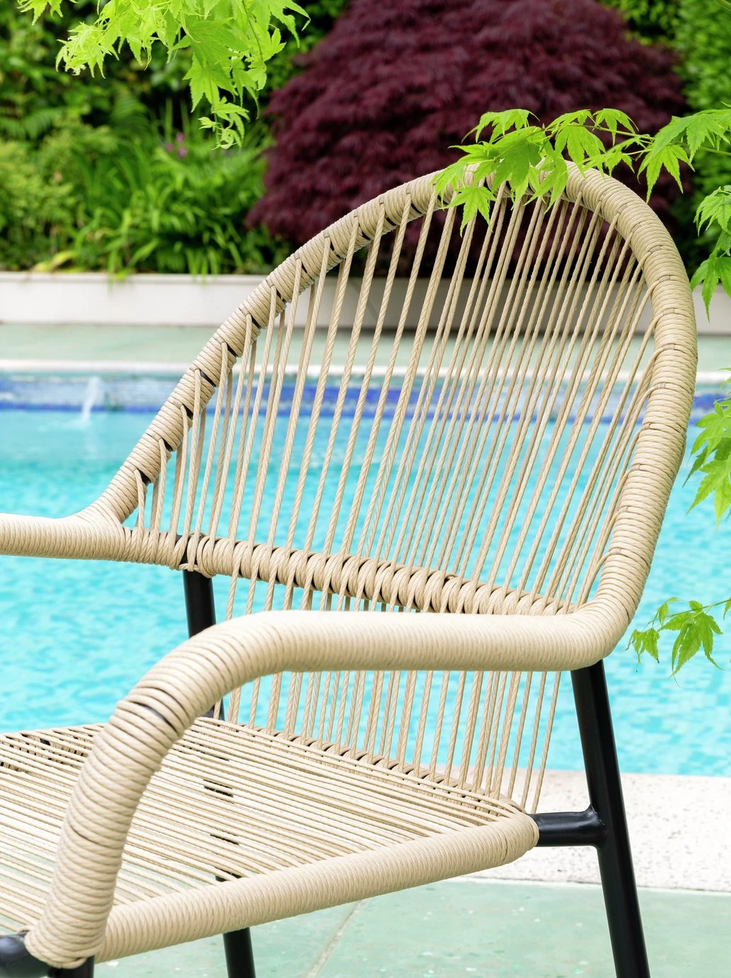 Habitat Java 2 Seater Metal Garden Bistro Set - Natural 11 Habitat Java 2 Seater Metal Garden Bistro Set - Natural - Image 9