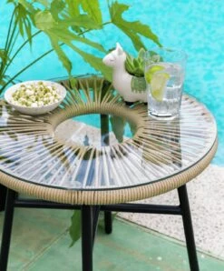 Habitat Java 2 Seater Metal Garden Bistro Set - Natural 17 Habitat Java 2 Seater Metal Garden Bistro Set - Natural -Habitat 9463583 R Z009C