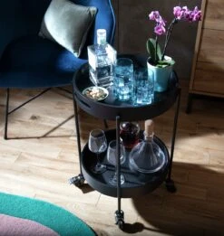 Habitat Eris Drinks Trolley - Black -Habitat 9473092 R Z001C