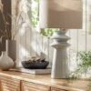 Habitat Astraeus Ceramic Table Lamp - White & Cream 2 Habitat Astraeus Ceramic Table Lamp - White & Cream -Habitat 9481307 R Z001A