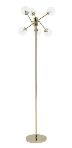 Habitat Glam 6 Light Glass Floor Lamp – Gold -Habitat 9487916 R Z009A