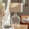Habitat Abas Glass Table Lamp - Clear & Cream