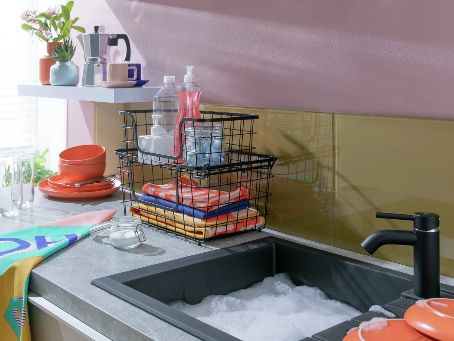 Habitat Pack Of 2 Storage Basket With Label Slot - Black 4 Habitat Pack Of 2 Storage Basket With Label Slot - Black - Image 2