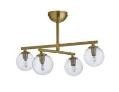 Habitat Chuck 4 Light Flush To Ceiling Light - Brushed Brass -Habitat 9495111 R Z001C