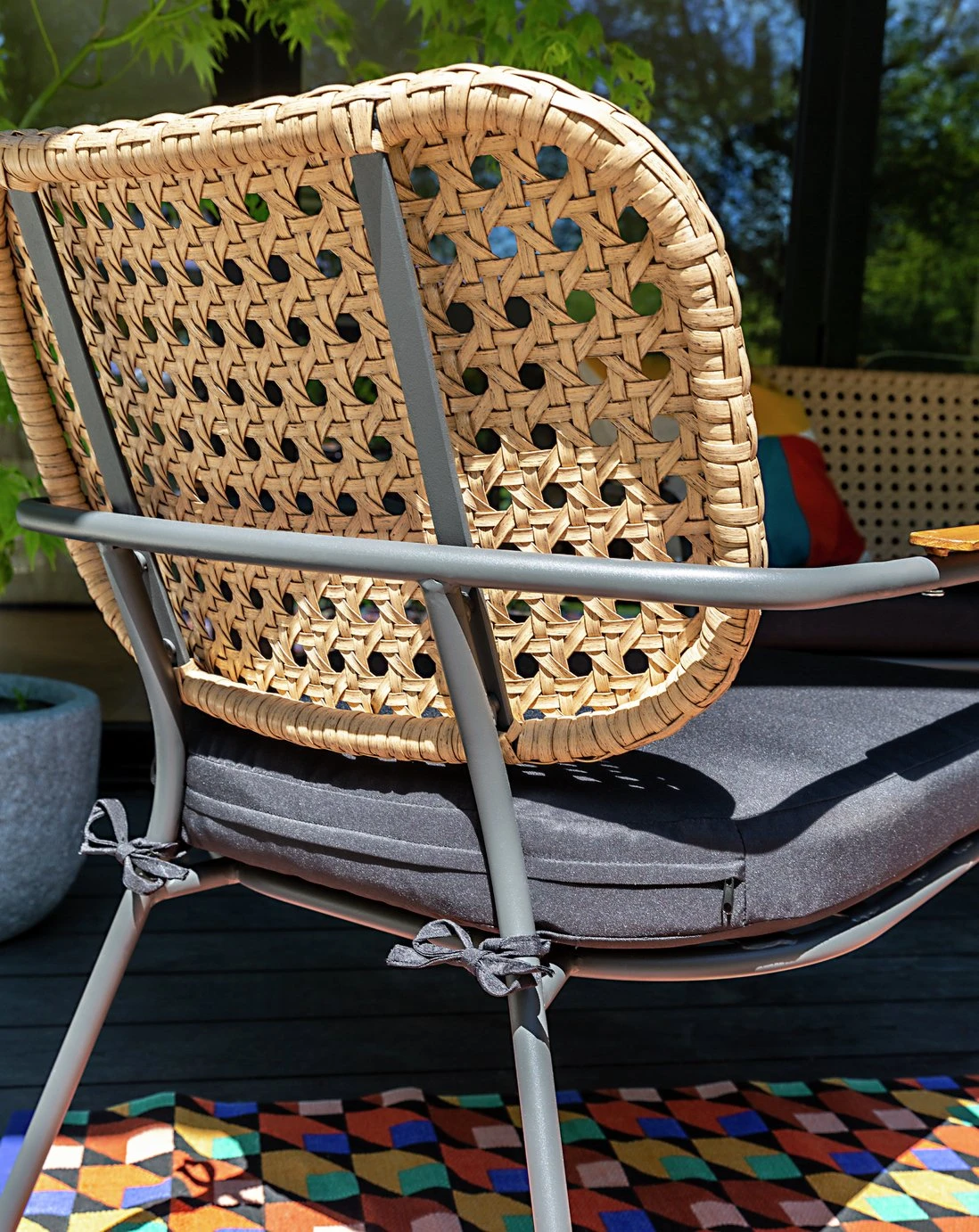 Habitat Noah 4 Seater Metal Garden Sofa Set - Black & Oak 16 Habitat Noah 4 Seater Metal Garden Sofa Set - Black & Oak - Image 14