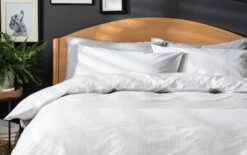 Habitat Stripe White & Grey Bedding Set - Single -Habitat 9507937 R Z004A