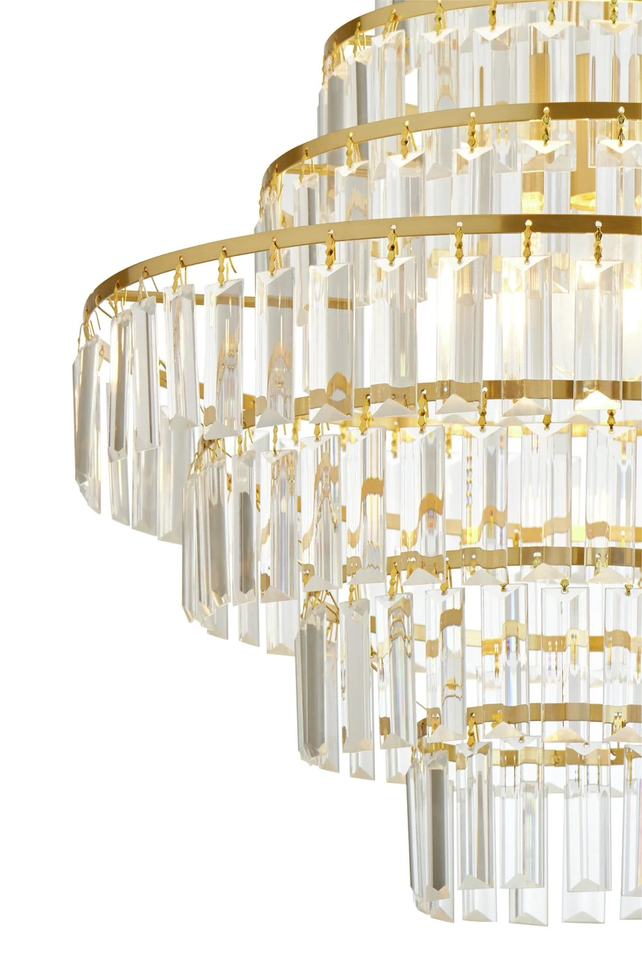 Habitat Presley Glass 8 Tier Chandelier - Brass 6 Habitat Presley Glass 8 Tier Chandelier - Brass - Image 4
