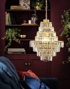 Habitat Presley Glass 8 Tier Chandelier - Brass 13 Habitat Presley Glass 8 Tier Chandelier - Brass -Habitat 9514449 R Z002C