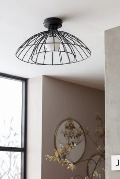 Habitat Kiso 2 Tier Opal Flush To Ceiling Light - Black -Habitat 9516241 R Z002C