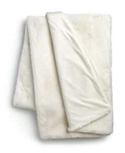 Habitat Faux Fur Plain Throw - Cream - 125x150cm -Habitat 9520268 R Z002A