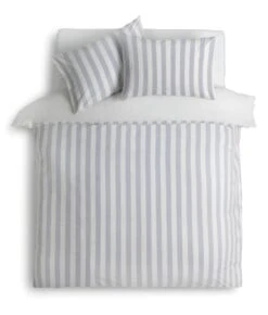 Habitat Stripe Sky Blue & White Bedding Set - Double