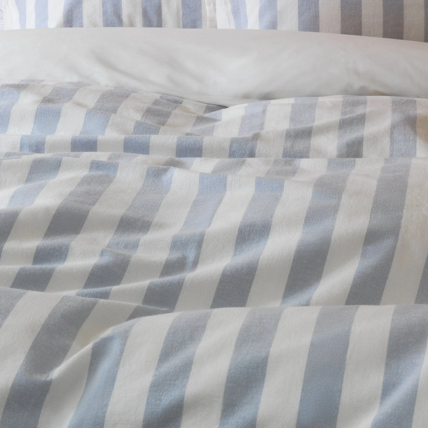 Habitat Stripe Sky Blue & White Bedding Set - Double 8 Habitat Stripe Sky Blue & White Bedding Set - Double - Image 6